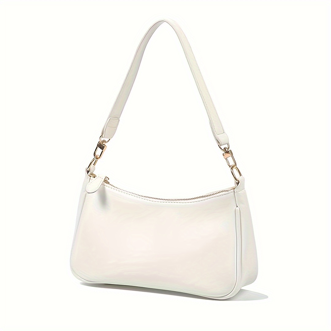 Image of Retro Women's Shoulder Bag - Fashionable Solid Color, Pu With Detachable Shoulder Strap And Zipper Closure - Multi Functional Retro Chain Crossbody Handbag, Suitable For Daily Use, Crossbody Wallet