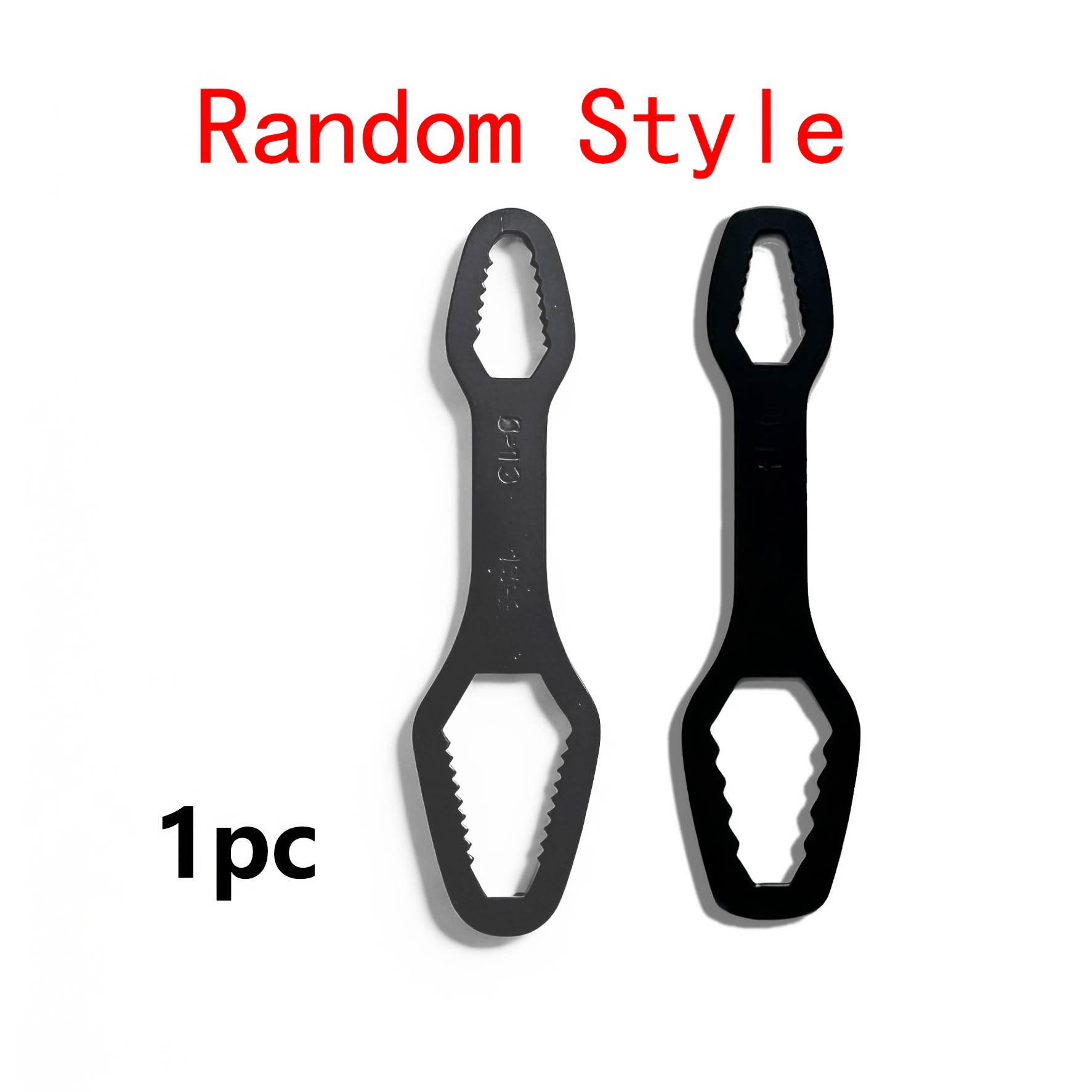 TEMU 1pc Black Torx Wrench, Random Style - Adjustable Self-tightening Double-ended Wrench With 8-24mm , And Portable Handle, Suitable For Automotive