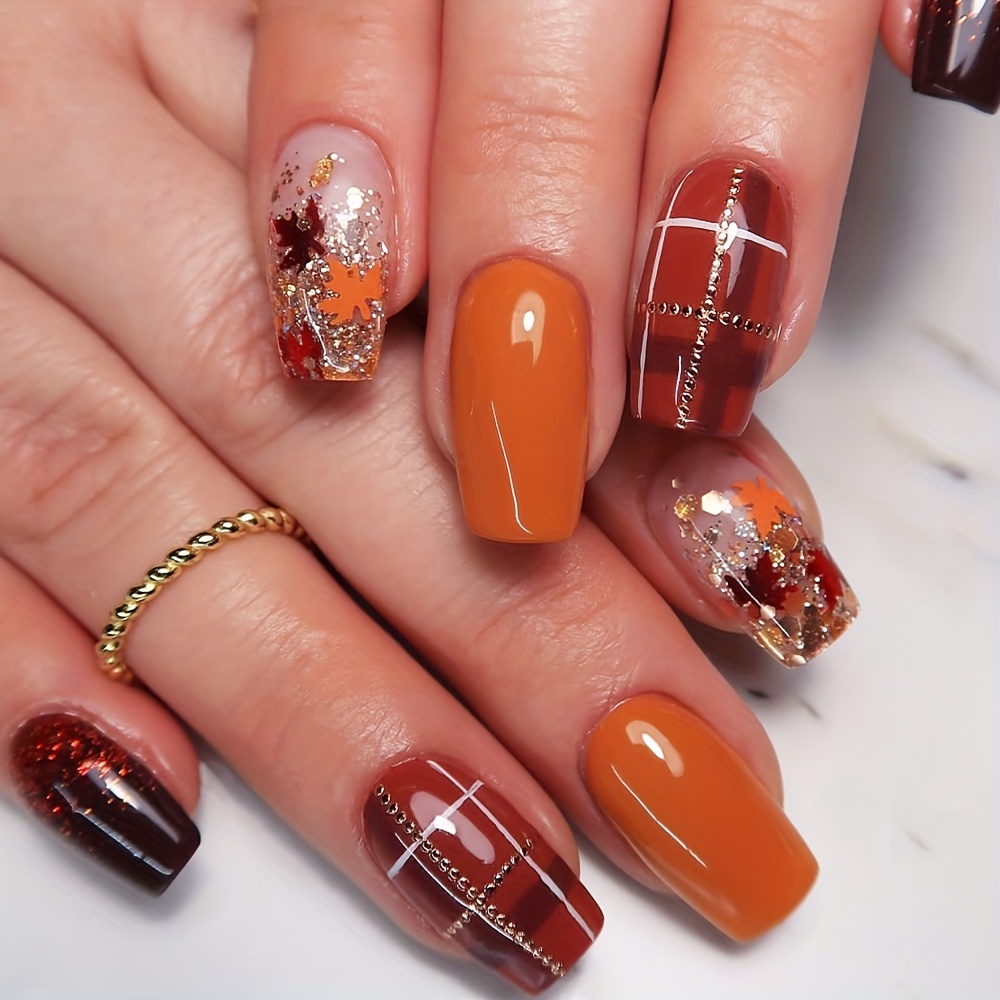 

1 Set - Mixed & Red Tones , & , Length , , For Fall &