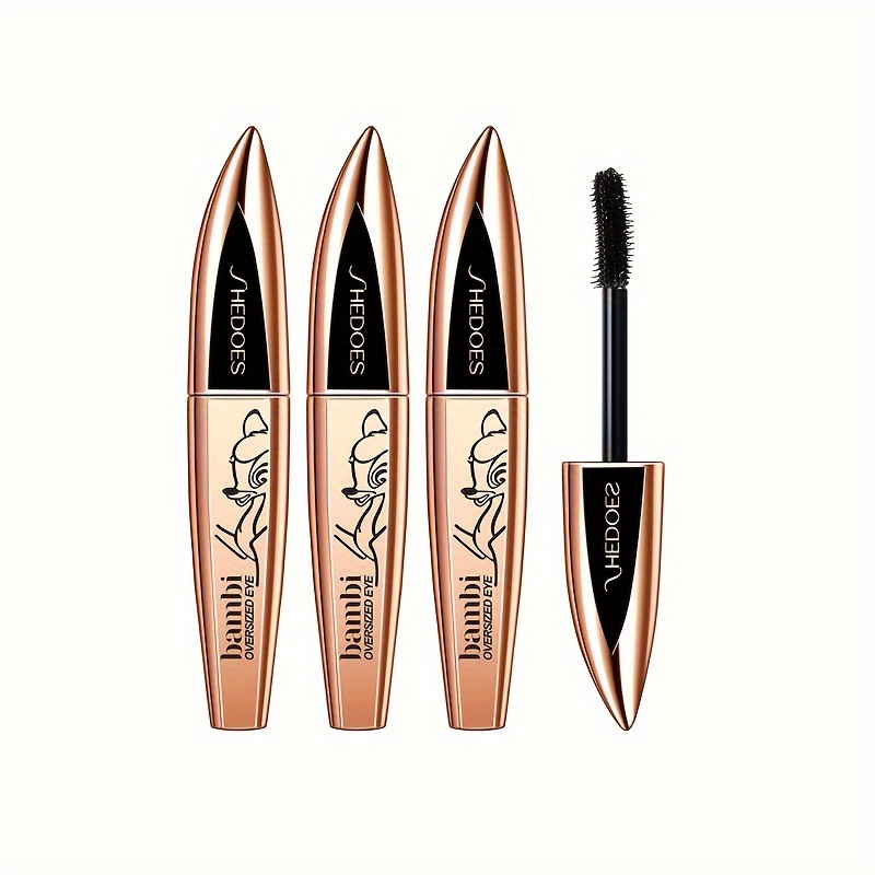 3pcs 5d Silky Waterproof Mascara - Curling, Lengthening, Volumizing, Formula For Thick, Luscious - Suitable For Types, Easy To Apply And Remove