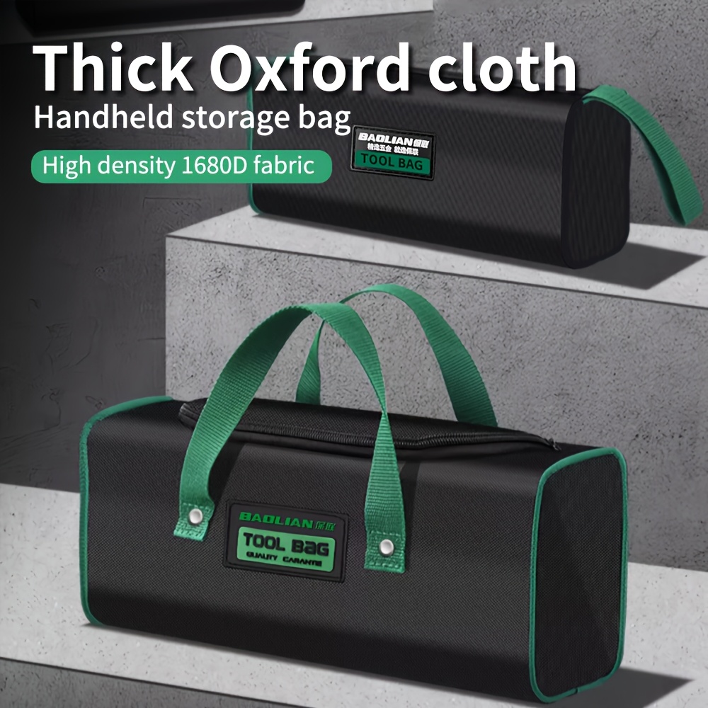 WINHUNT Heavy Duty Large Tool Bag – 17.3" (44cm), 1680D Polyester, Green, Ideal For DIYers, Contractors & Craftsmen