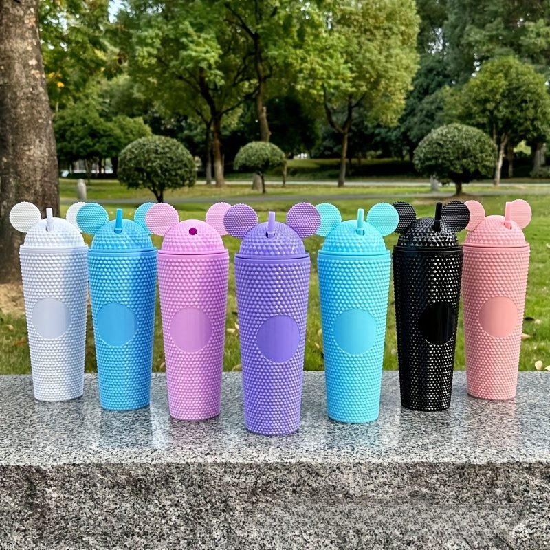 

Plastic Durian Cup With Straw, Large Capacity Colorful Water Cup