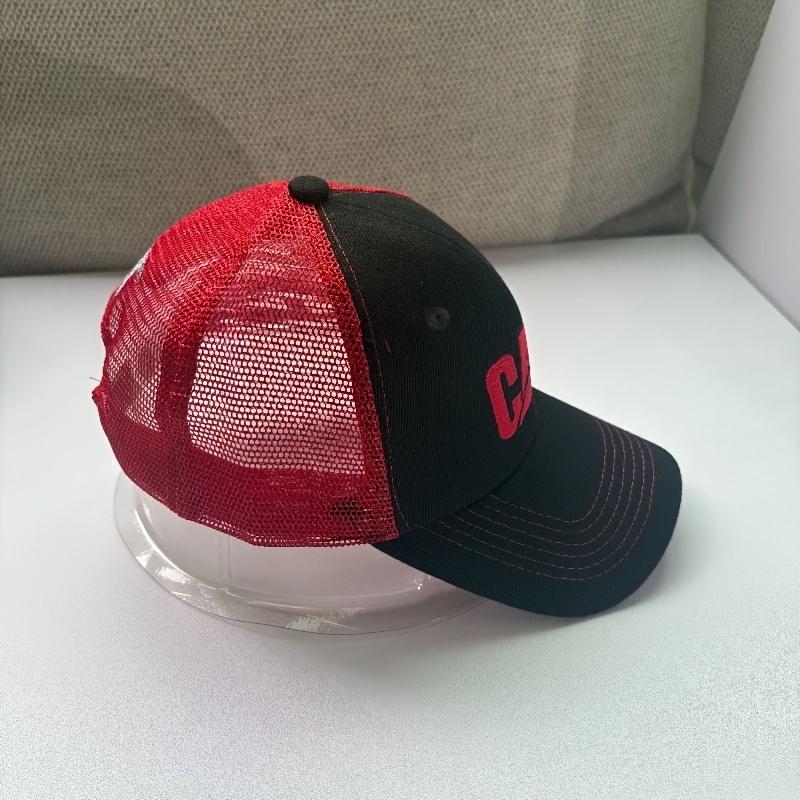 TEMU Gorra de béisbol de malla transpirable para exteriores con bloques de color, gorra de multicolor con protección solar