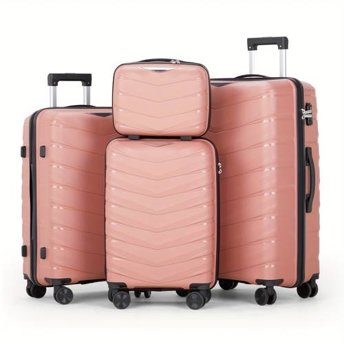 4in 1 pp luggage set with pp tote bag pp trolley case 14in 20in 24in 28in pp iron trolley