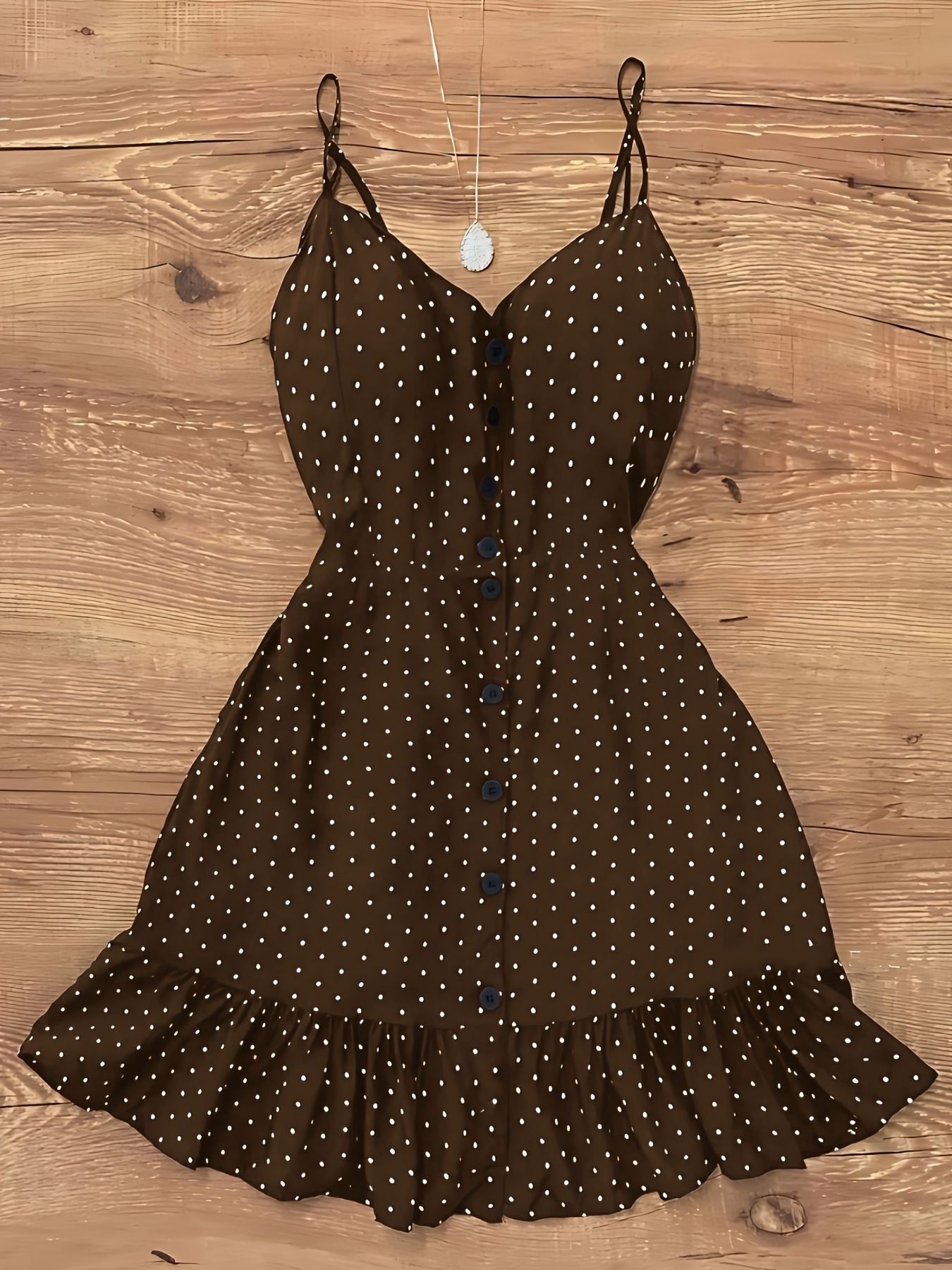 nordstrom brown maxi dress Amalia Chocolate Blurred Polka Dot Print Halter Dress main image 0