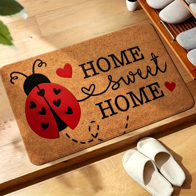 TEMU Zerbino, 1 pz Zerbino con Stampa Lettere e - Tappeto Decorativo Stile , Tappeto Decorativo a Tema " ", per Ingressi Esterni, Cucina, Soggiorno,