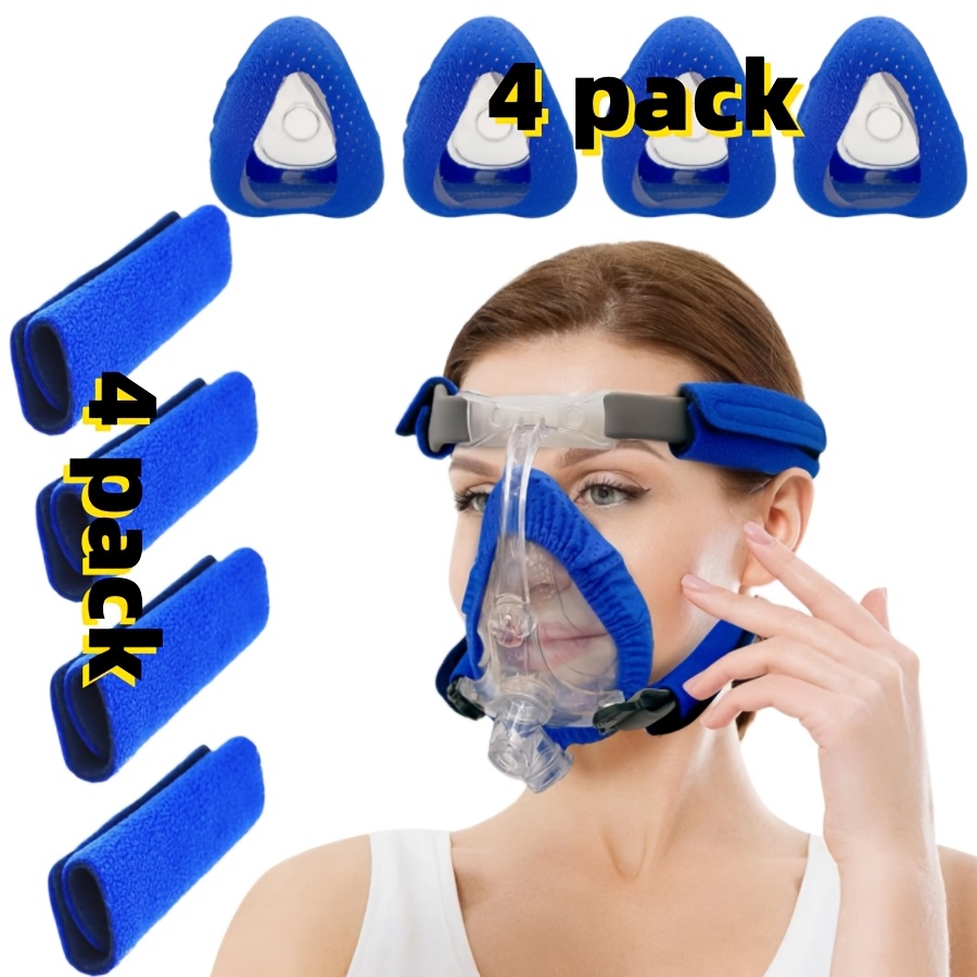E-shop Fortschrittliches CPAP-Paket für 195 , 4er-Pack CPAP-Maskenliner + 4er-Pack CPAP-Gurtbezüge kompatibel mit F20 Vollgesichts-CPAP-Masken, weiche
