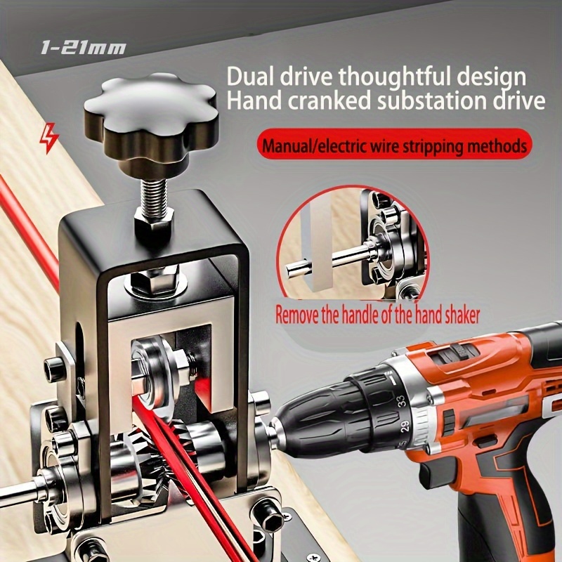 

Heavy-duty Automatic Wire Stripper - Dual-handle 1-21mm Electric Cable Stripping Machine, , Power Loss, For Home Diy Projects, Diy Wire Stripping Tool| Wire Removal| Construction