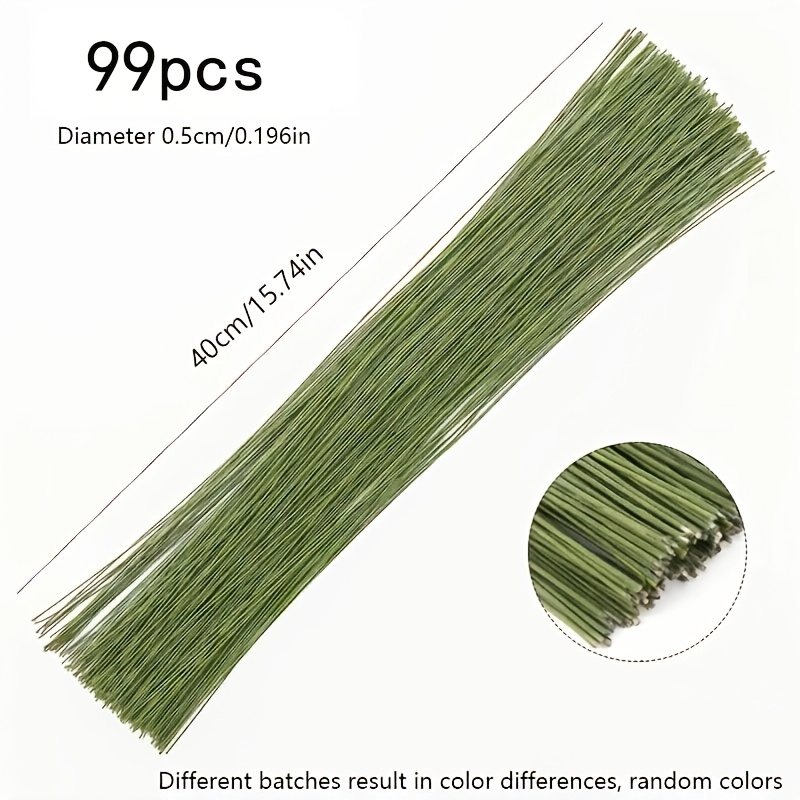 TEMU 99 piezas de de flores de 40 cm con pegamento verde, flexibles de hierro para producción de flores hechas a , decoración artística de flores,