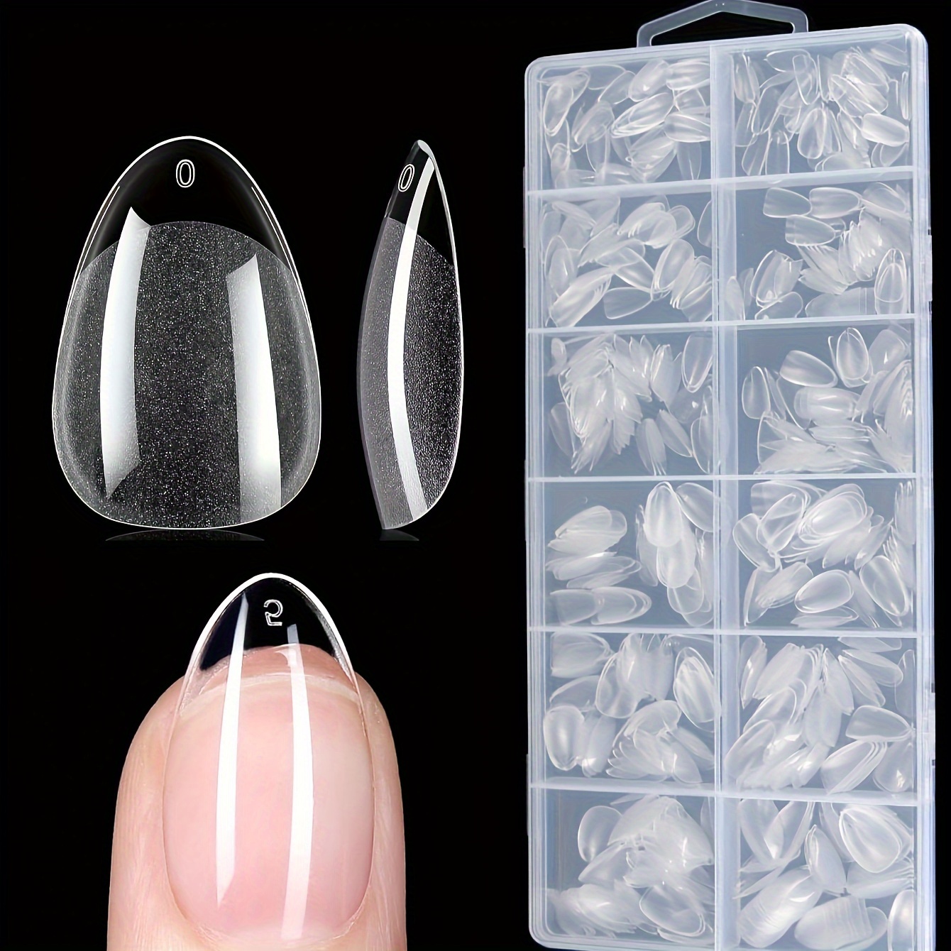 

600pcs Clear Gel Nail Tips - Half , -ons For Diy Manicure & Extensions