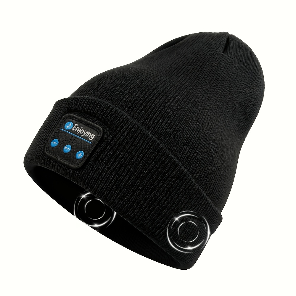 TEMU Autumn And Winter Warm Wireless Knitted Winter Hat Wireless Headset, No Brim Design, Soft Warm Ear, Active Noise Reduction, Unisex, , Holiday