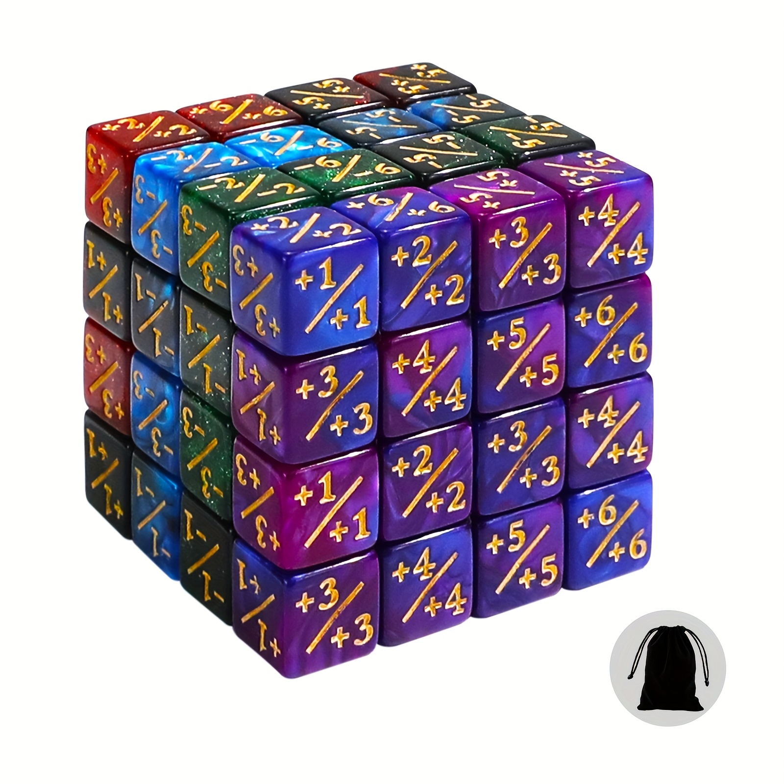 64pcs Acrylic Dice Counters for TCG & RPG Games