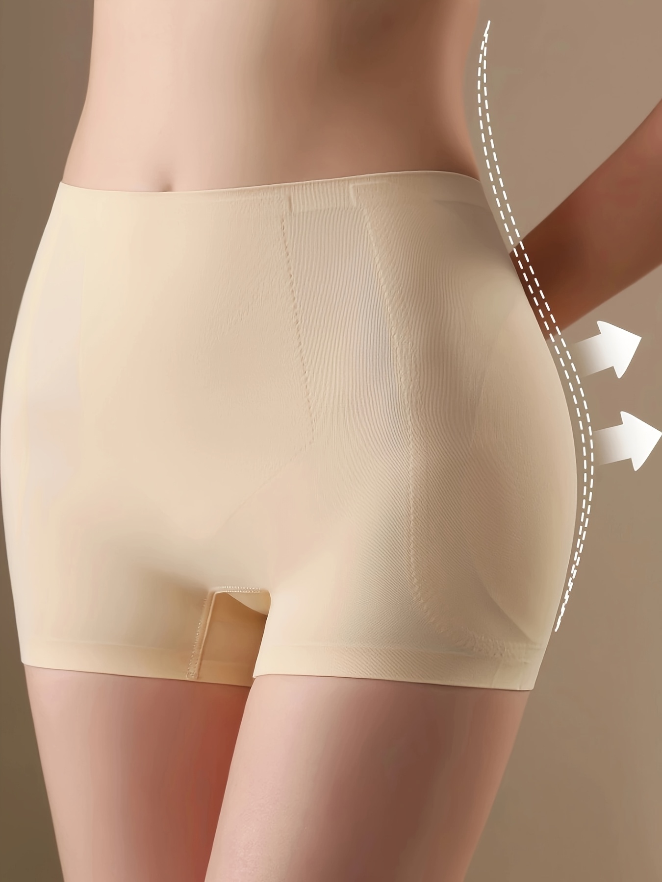Cross-border Exclusive Supply Traceless Plump Cross Panties with Two Sides Concave Artifact Fake Butt Natural Lift Hip Safety Pants