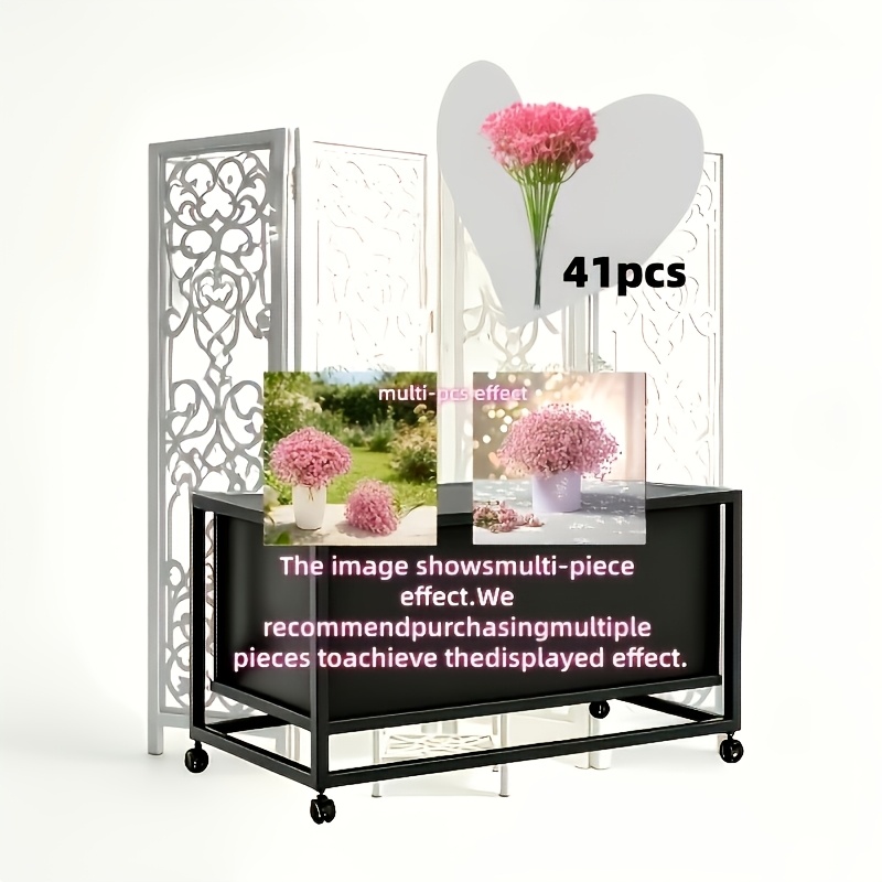 TEMU 41pcs Artificiel Rose 'S Breath, Idéal pour Bouquets de Mariage, Centres de Table de Banquet, Décoration d'Hôtel, Arrangements de Fête,