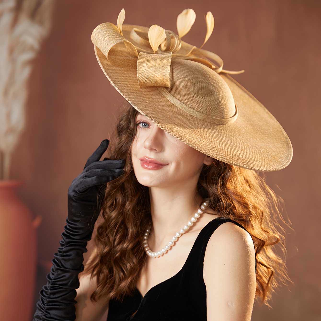 elegant vintage inspired feather mesh hat - Temu Mexico display picture 2