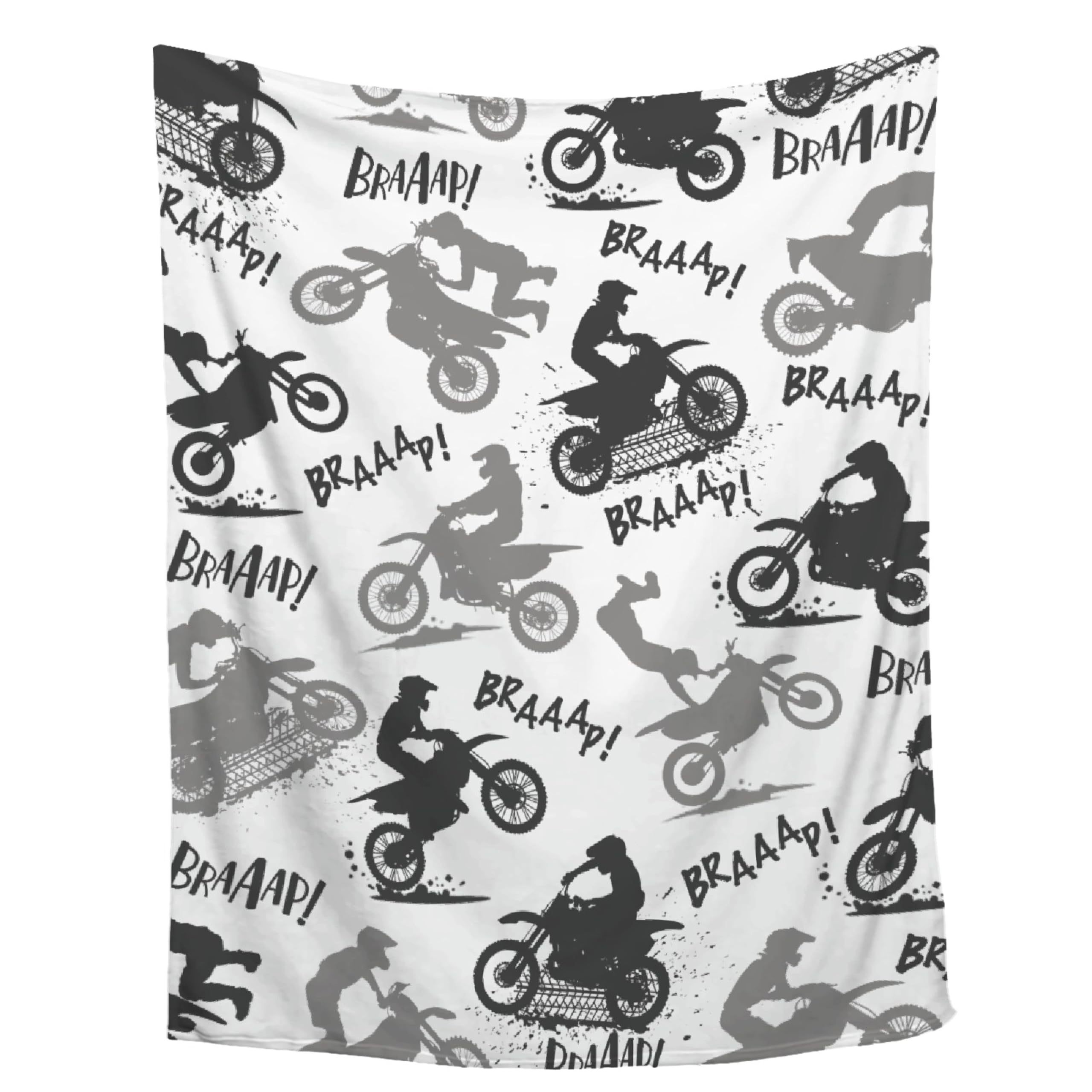 

Contemporary Dirt Bike Throw Blanket, Flannel Motorcycle Print, Gift, Multipurpose Knitted Sofa & Bed Decor, Machine Washable, Digital Printing, Polyester - 1pc