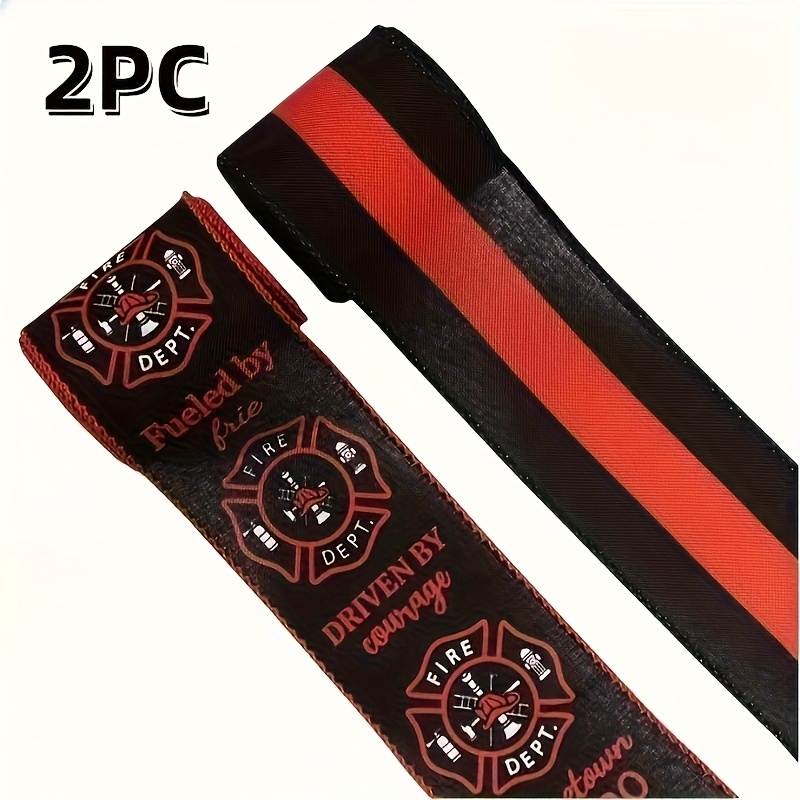 TEMU 2 Rolls Ribbon - Patriotic Burlap-style Polyester With Wired Edges For Diy Crafts, , Memorial Day Wreath Bows, Farmhouse Party Decor, Text