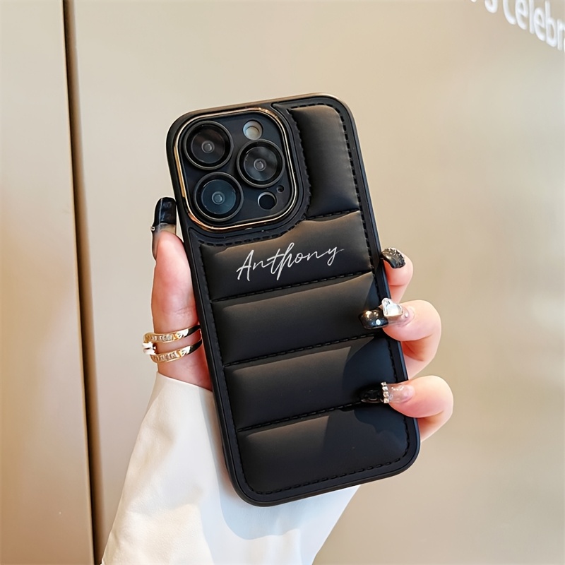 TEMU Phone Case: Customized Name Lens Film Integrated Design Shockproof Soft Phone Case Compatible With Iphone 16 Pro Max 14 13 12 11 15 Pro Max