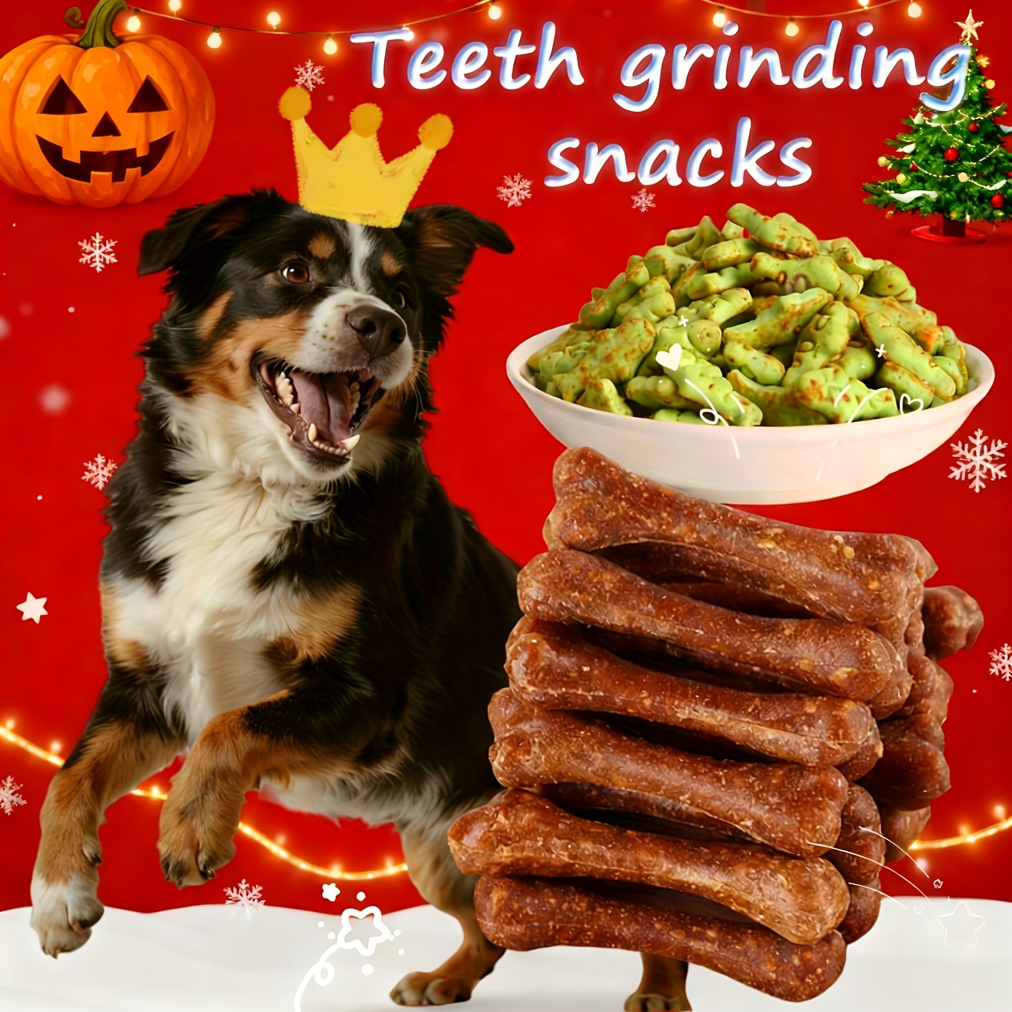 TEMU Beef Flavored Dental Chew Bone Dog Treat Combo, , Eliminates Bad Breath, Cleans Teeth, Suitable For Adults And Puppies, Durable, Supplement, Pet Treat Reward