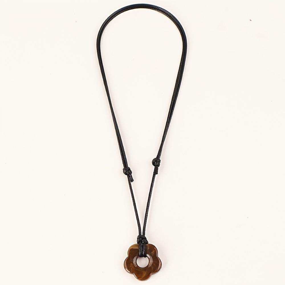 TEMU 1pc Collier Floral Acratique Réglable - Pendentif Fleur Rouge avec , Bijou Léger de Tous pour Femmes, pour Anniversaires et Fêtes