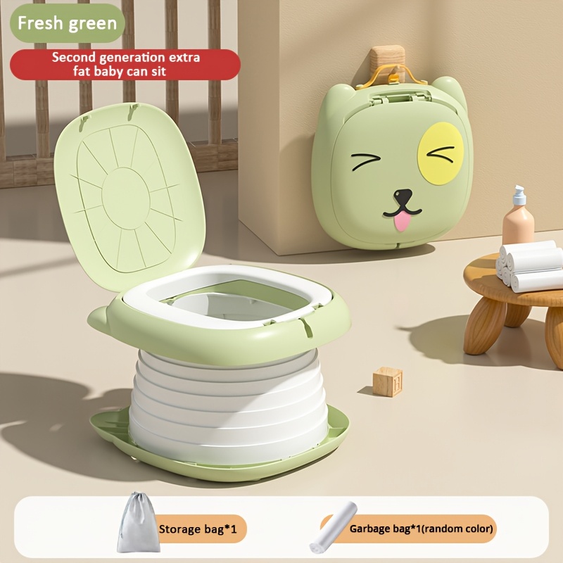 Vehicle-mounted Travel Toilet, Portable And Foldable Emergency Toilet, Baby Training Potty For Boys And Girls (with Colored Trash Bags)