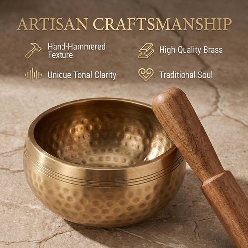 handcrafted nepal tibetan singing bowl meditation gift set with mallet cushion 8 5cm suitable for yoga relaxation mindfulness sound portable sound instrument for practice and