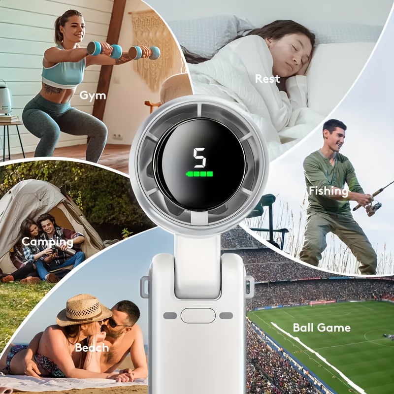 Portable Foldable Handheld Fan with USB Charging, Ultra-Quiet with 5 Adjustable Levels, Compact Design for Office Desks, Bedrooms, Dormitories, and Outdoor Travel