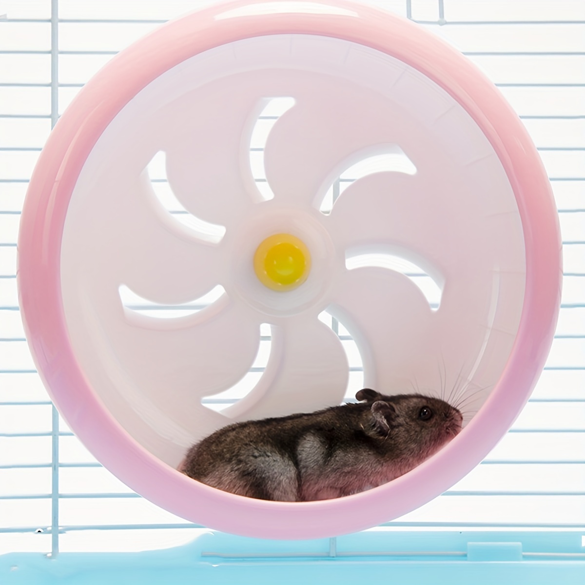

1pc Random Color Mountable Hamster Cage Running Wheel, 14cm Silent Turn Wheel Roller