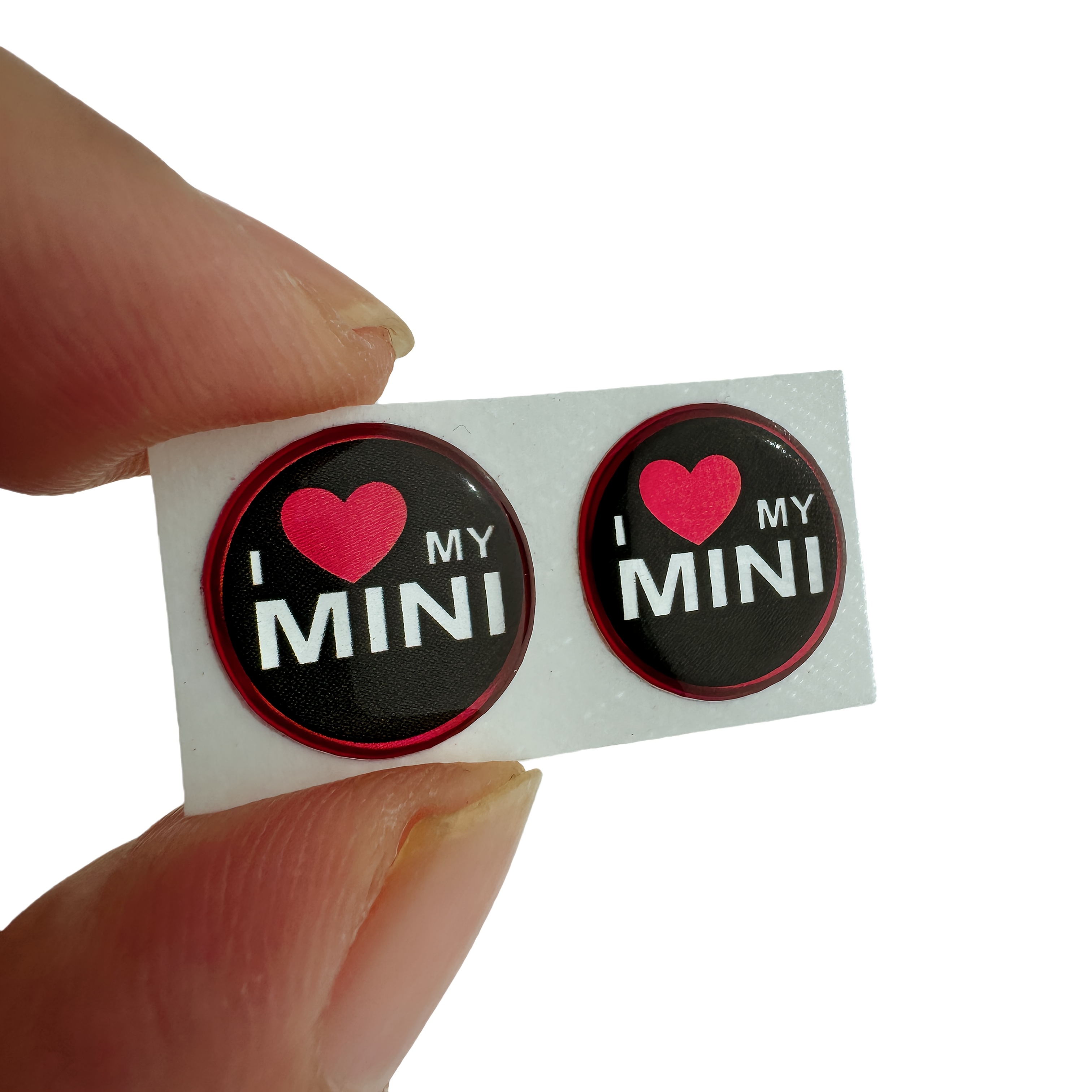 Image of 2pcs Car Stickers I Love Automotive Badge Emblem Decals For Jcw Vehicles Additions