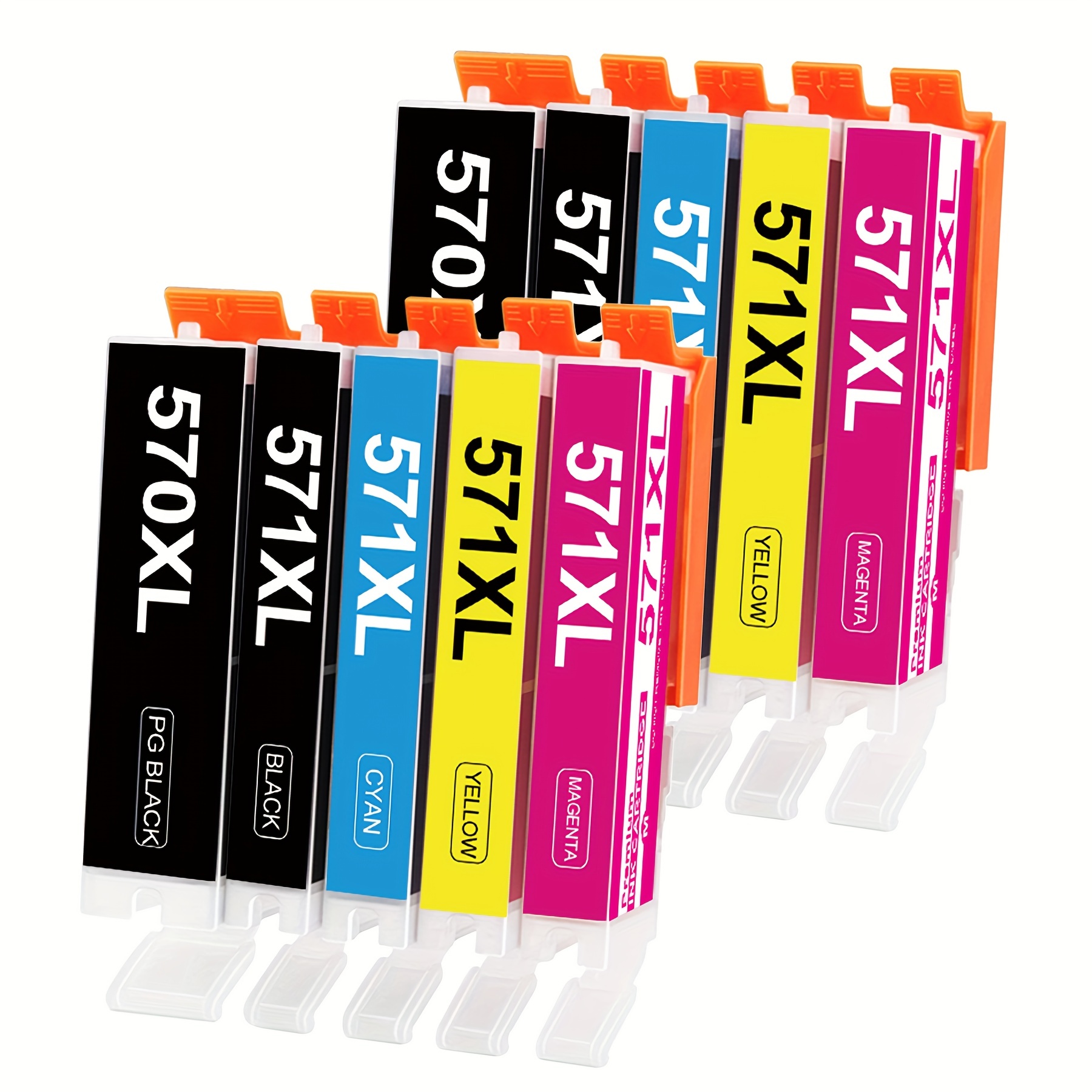 E-shop 10 XL-Druckerpatronen, kompatibel mit Canon PGI-570 und CLI-571, geeignet für MG5750, MG5751, MG5752, MG5753, MG6800, MG6850, MG6851, MG6852,