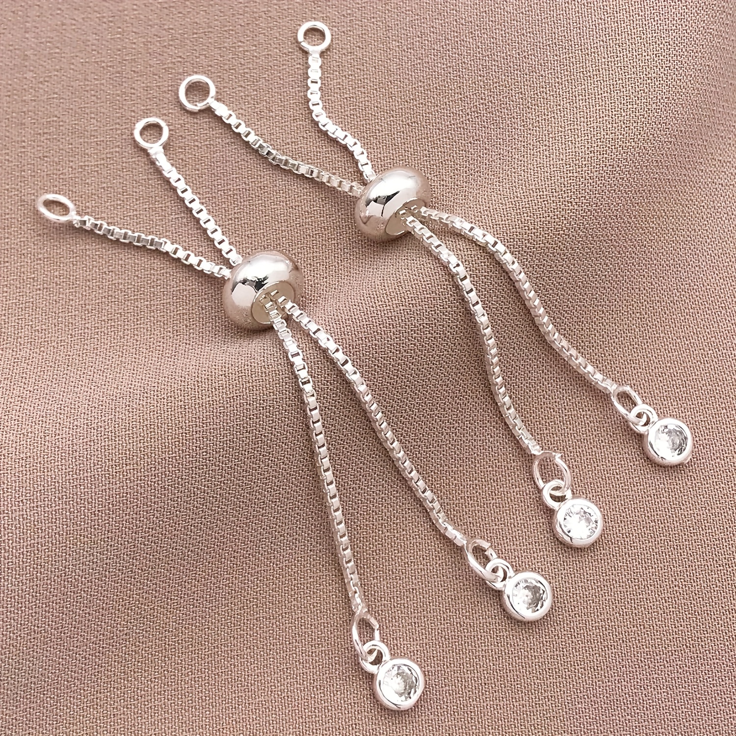 TEMU 2 pezzi Accessori Regolabili in Puro Rame con Placcatura Argentata, 6cm/2,36 Pollici, Catena Estensibile, Decorazione Gioielli, Accessori a ,