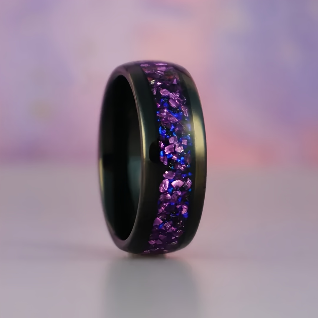Lab Artificial Alexandrite Ring Wedding Band, Men's