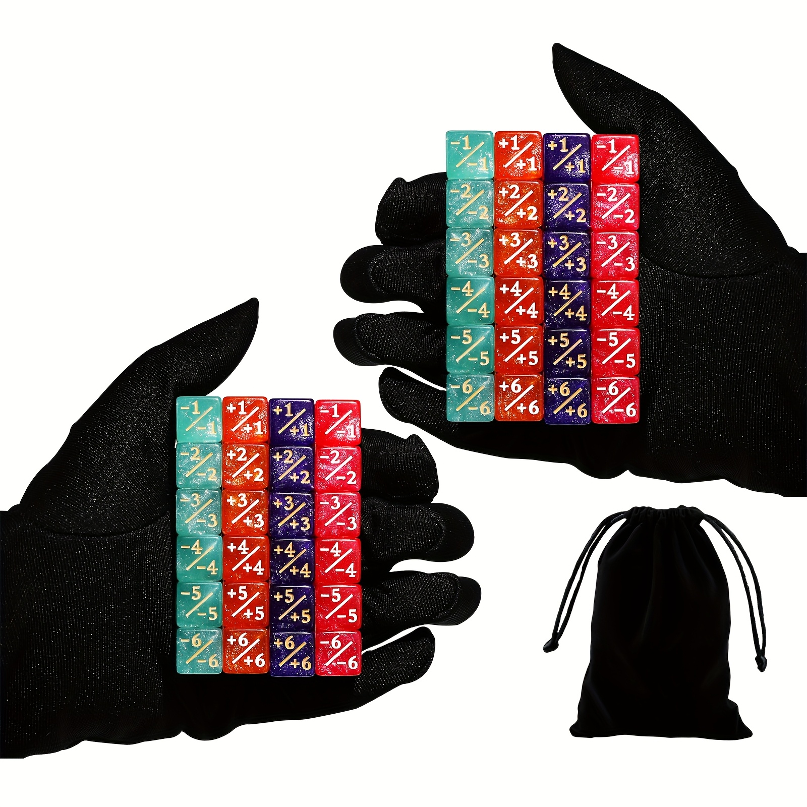 Lot De 48 Dés Compteurs MTG – D6 16 Mm – Rouges Et Verts – Avec Sac De Rangement – Accessoires Magic