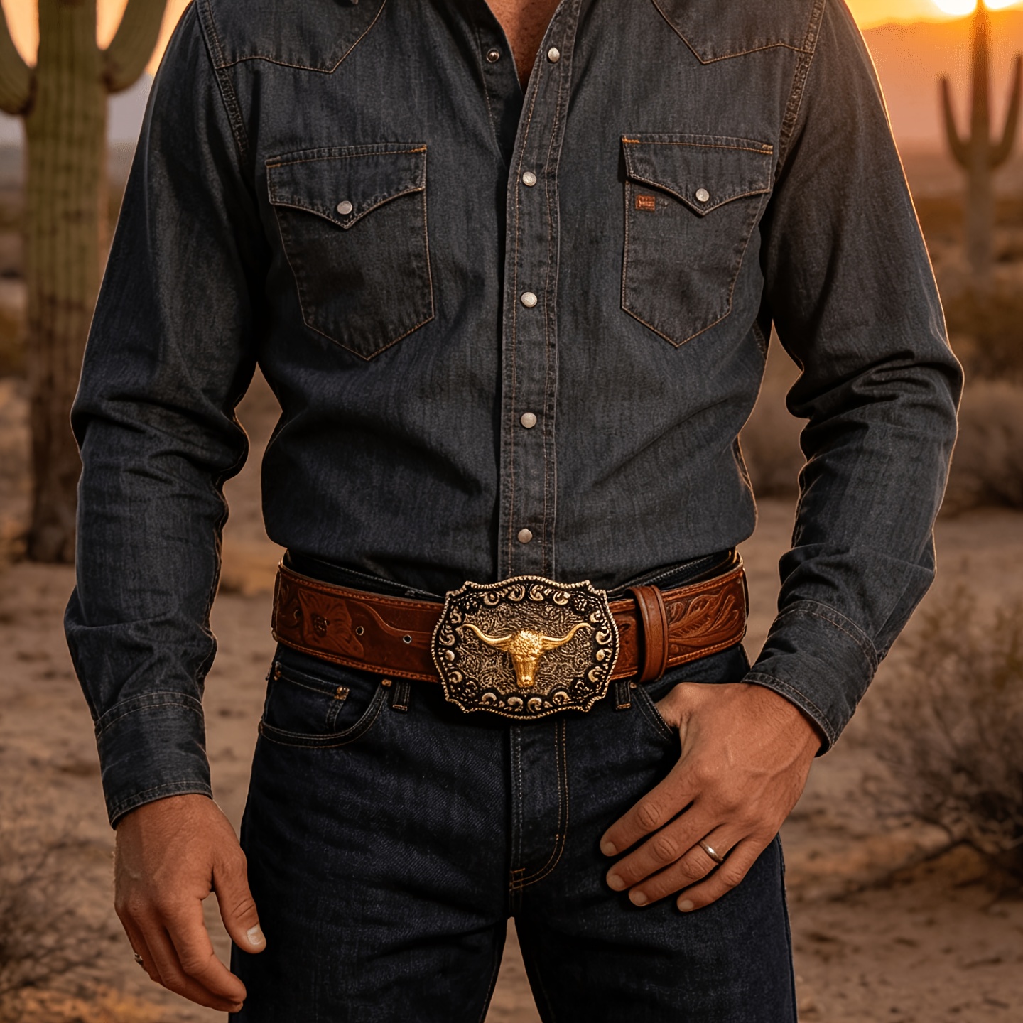 TEMU Unisex Western Cowboy Style Belt With Carving And Inlaid Vintage Buckle, Embossed Strap, Versatile For , Leisure, And Casual Wear, Suitable As A