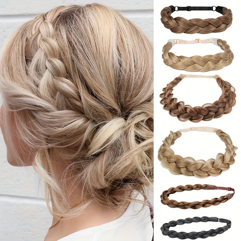 synthetic braid headband classic french braid adjustable - Temu display picture 3