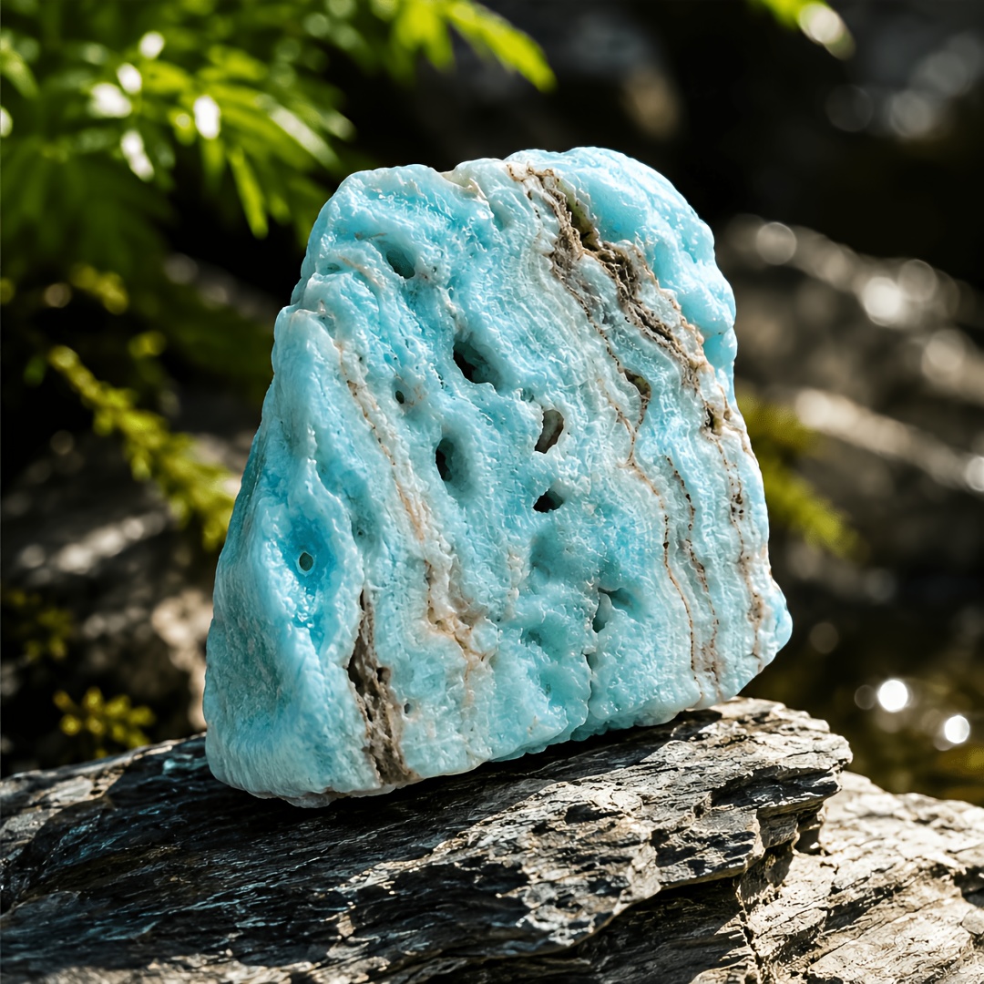 TEMU 1pc de naturelle, bleu vert, roche de cristal non polie avec texture unique et matrice naturelle, décorative pour présentoir de bureau à
