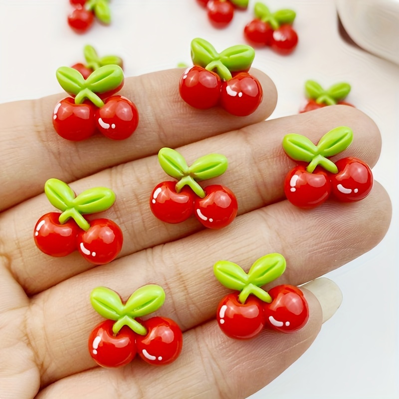 10/20Pcs Diy Resin Jewelry Accessories Sweet Trumpet Fruit Cherry Nail Art  Charms- Making Nail Art Decoration!