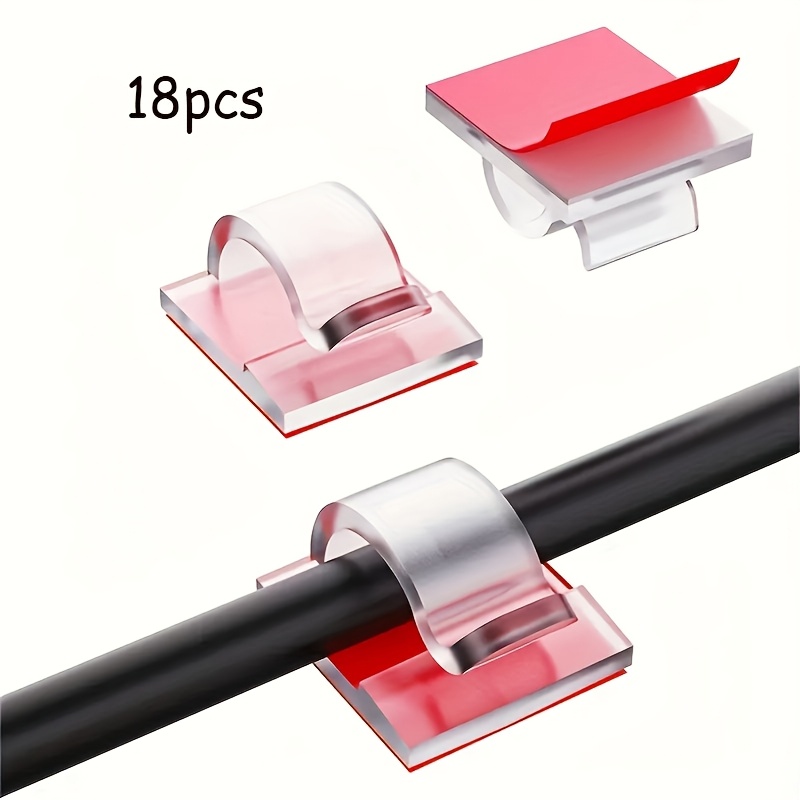 E-shop 18/38/58 NEUES Klebeband für Kabelclips, verbesserte Wand-Kabelhalter für die Organisation von Kabeln für PC, Wände, unter Schreibtischen,