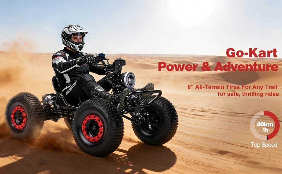 adult go-karts and   off- -karts, 6-inch off-road tires, rear disc brakes Product details 0