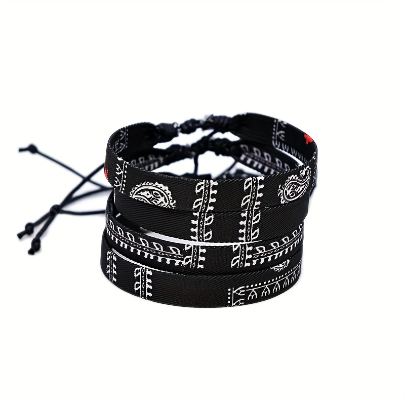 4pc Handcrafted Traditional Woven Bracelet Set