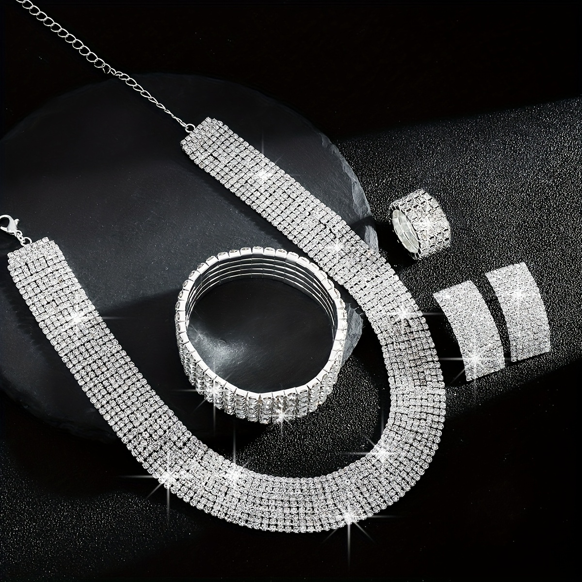 Middle Eastern Sparkling Rhinestone Necklace Set