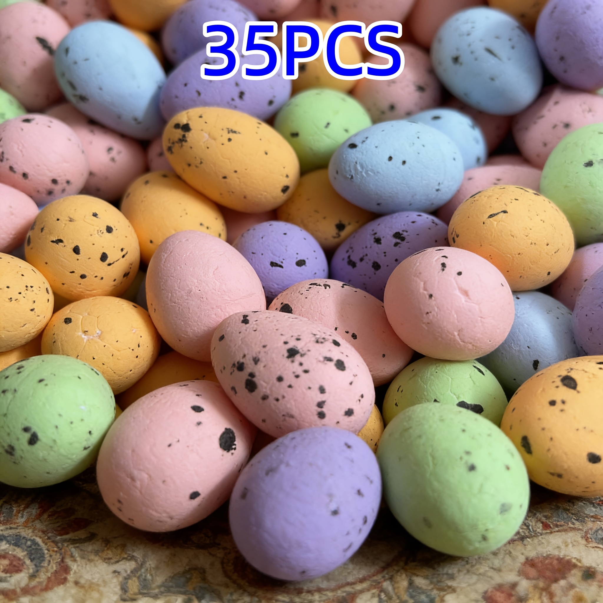 35pcs Easter Colored Foam Egg Set, Perfect For Diy Easter Scenes. Eggs Pigeon Eggs In And Are Ideal For Holiday Crafts And Projects