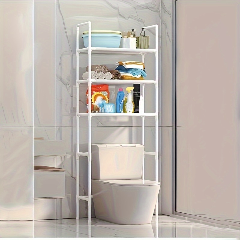 TEMU 3 Tier Bathroom Toilet Rack To Install Metal Multifunctional Toilet Rack, Layer Rack, Room Shelf, -saving Three- Shelf, , Suitable For & Household Items