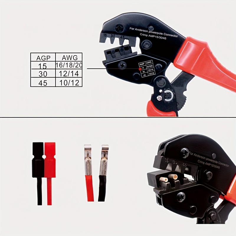 1 stuk Zwaar-Duty Handmatige Krimptang met Anderson Connector - Koolstof Bedrading Terminal Krimptang, DIY & Professionele Reparaties, Krimp Pers voor Anderson Plug Kabels (1 Gereedschap)
