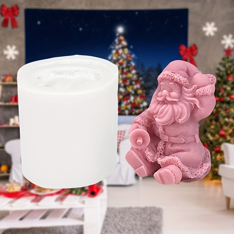 

Silicone Santa Claus Mold For Christmas Aromatherapy Candles And Plaster Decor, Festive Sitting Santa Candle Mold - Diy Craft Mold For Holiday Gifts And Decorations (1 Piece)