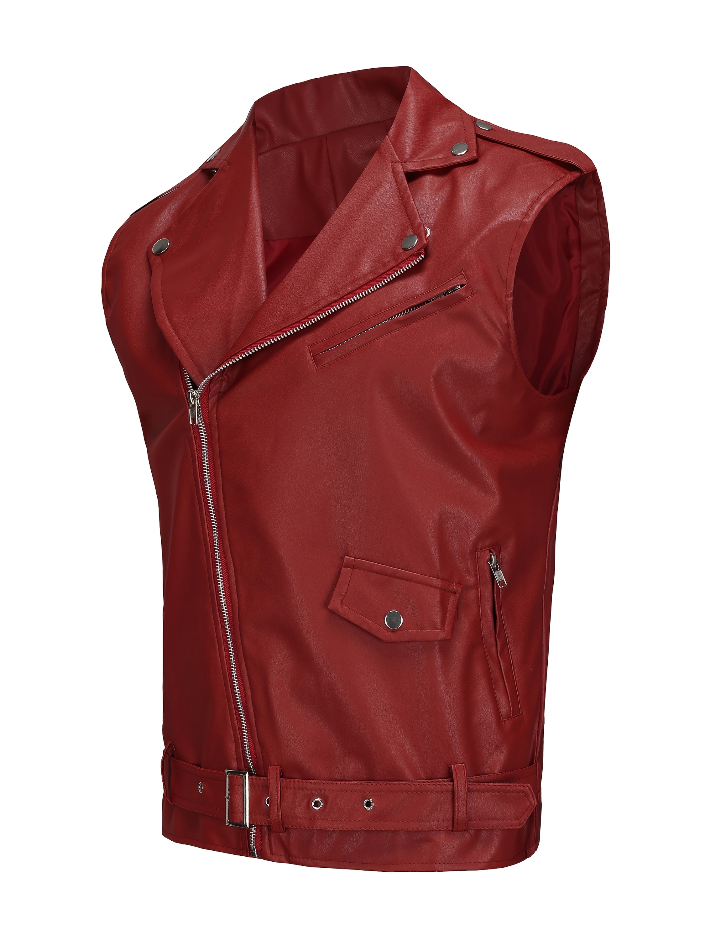 mens adjustable lace motorcycle biker vest sleeveless jacket Temu