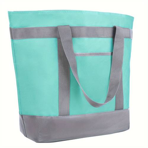 insulated reusable tote bag for grocery shopping food delivery durable non woven fabric leak proof design adjustable shoulder straps bag for travel high quality shatterproof reusable shopping bags beach essentials carrier practical shopping bag leakproof construction