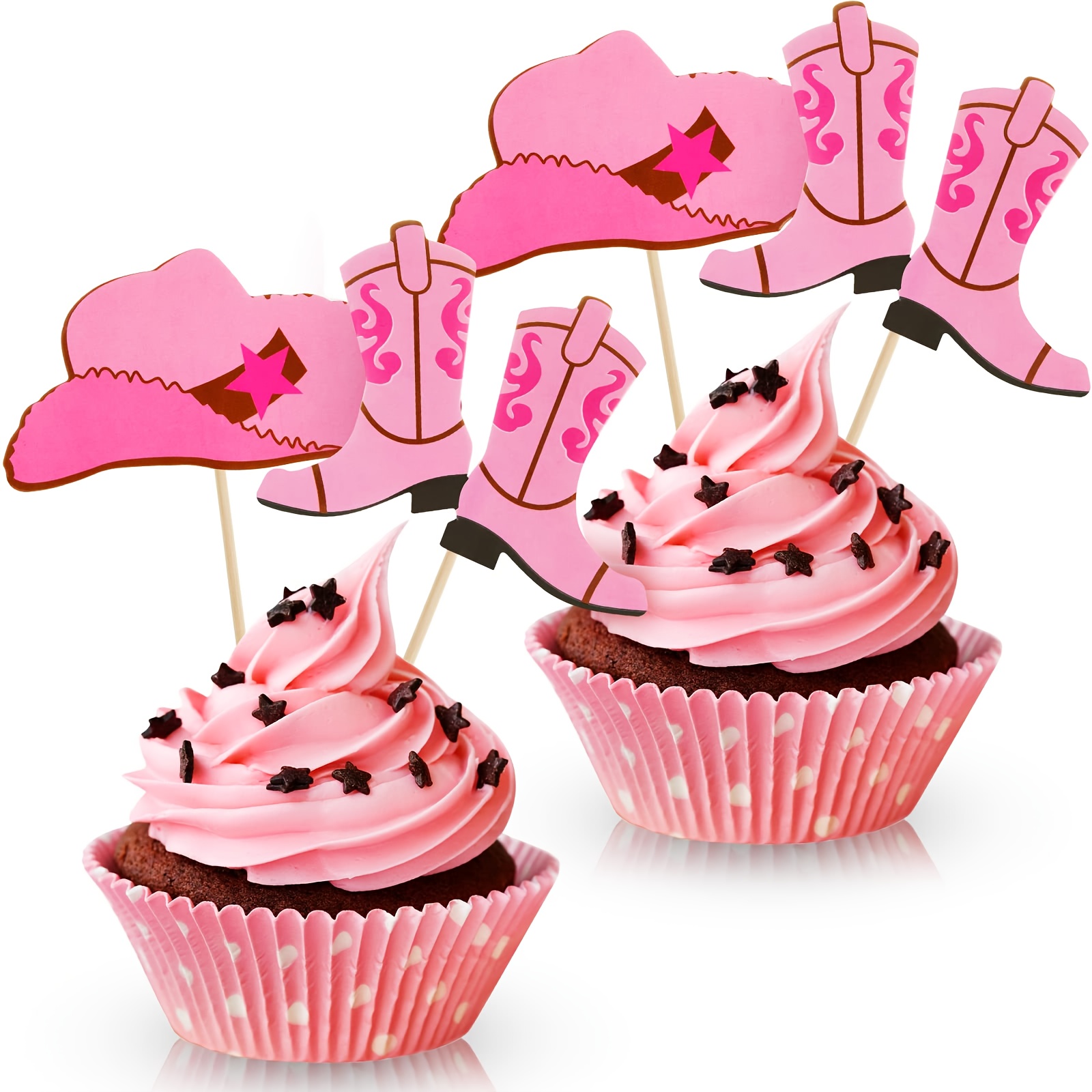 Cowboy-Kuchenaufsatz Set – Mit Hut, Stiefeln, Pferd & Mehr, Für Western-Party, Geburtstag, Deko