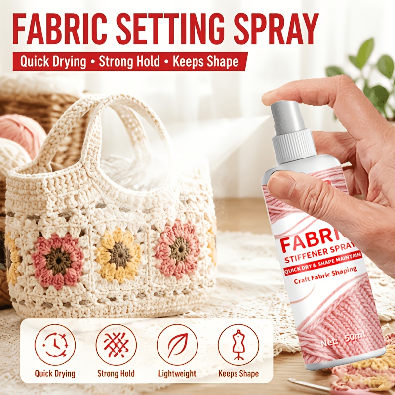 TEMU Fabric Stiffener Spray For Crochet And Felt, Quick-dry Yarn Craft Shaping Spray, Knitted Fabric Setting Spray, Permanent Shape Retainer For