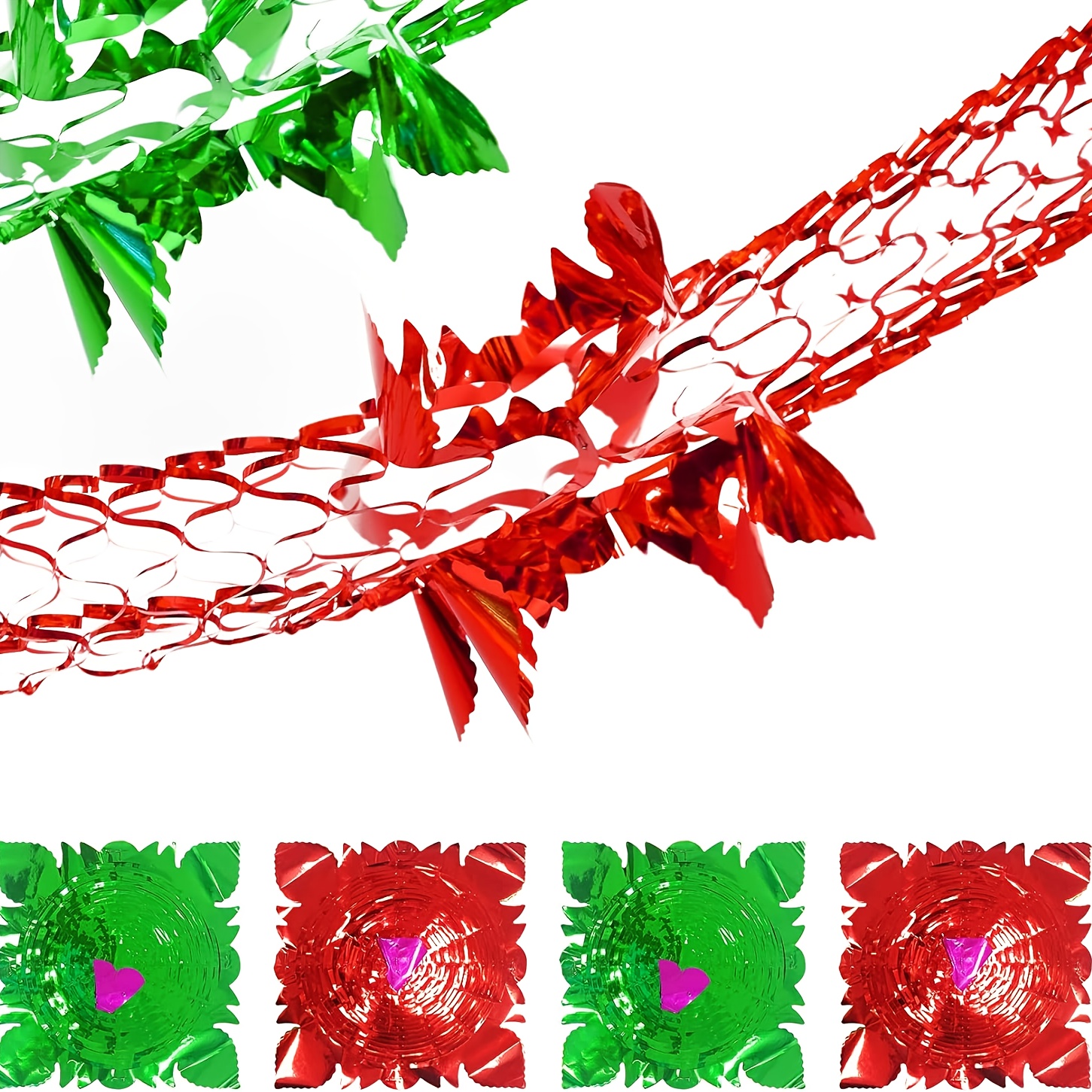 TEMU 4pcs Festival Decorative Hanging Garland, Foldable Solid Garlands For Wedding Birthday Christmas Party Ceiling Decoration
